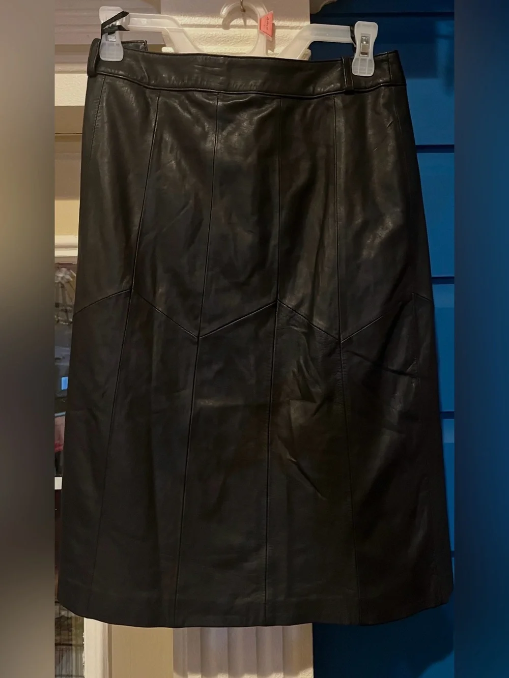 Isaac Mizrahi Genuine Leather Skirt Sz 2 - Picture 3 of 11